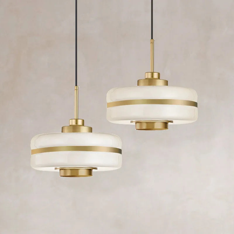 Nordic Glass And Metal Pendant Lamp By Nyra With Warm LED Glow | Snurv | Temsk