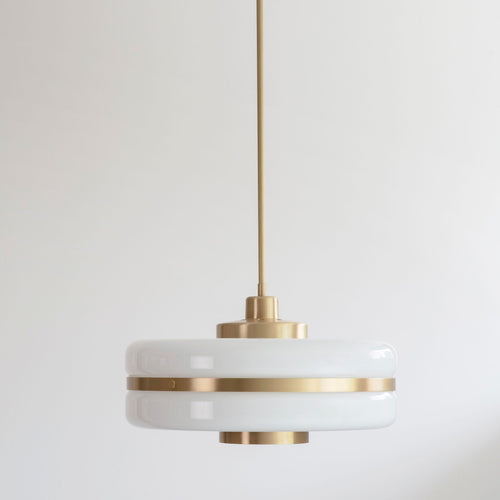 Nordic Glass And Metal Pendant Lamp By Nyra With Warm LED Glow | Snurv | Temsk