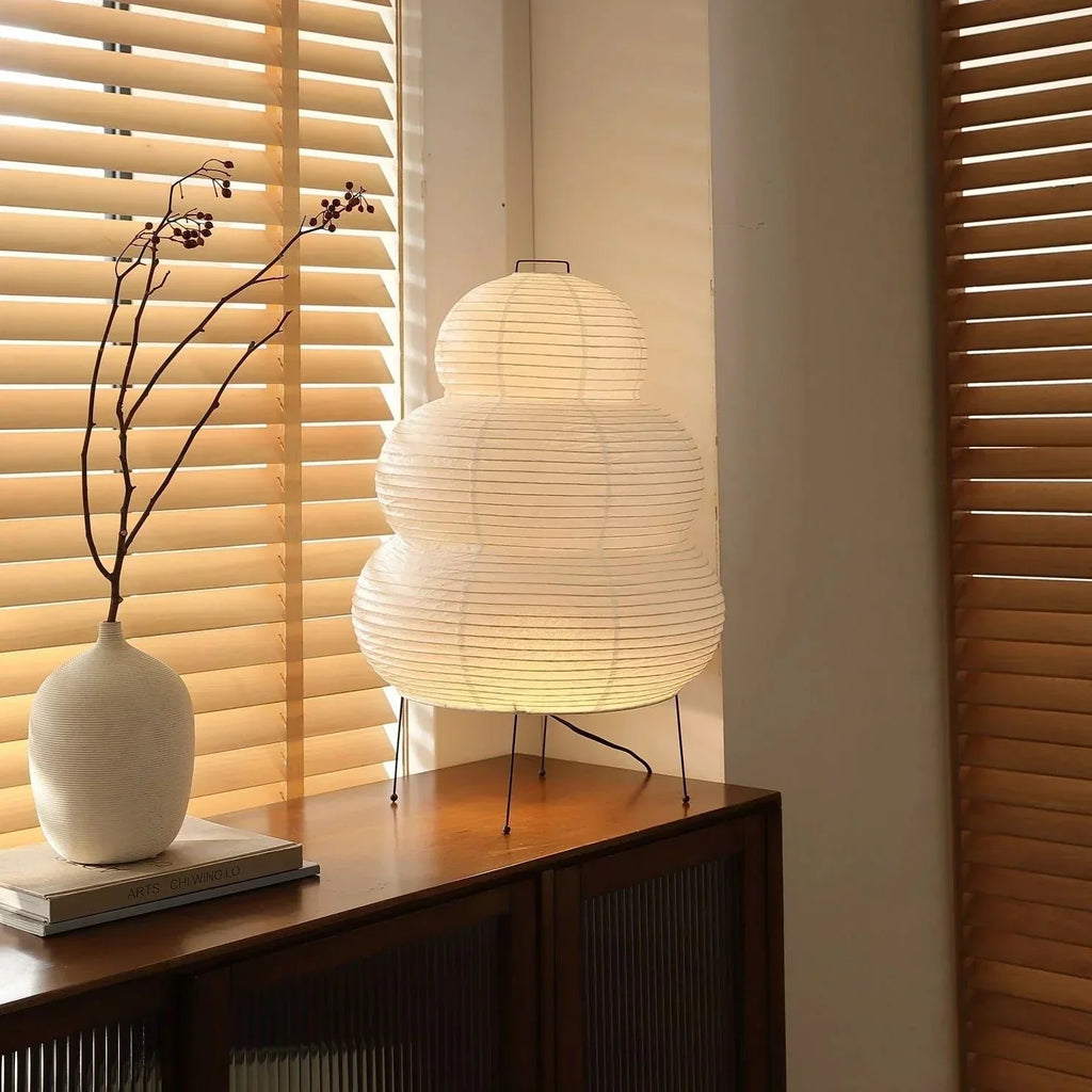 Rice Paper Floor Lamp With Layered Paper Shade | Temsk