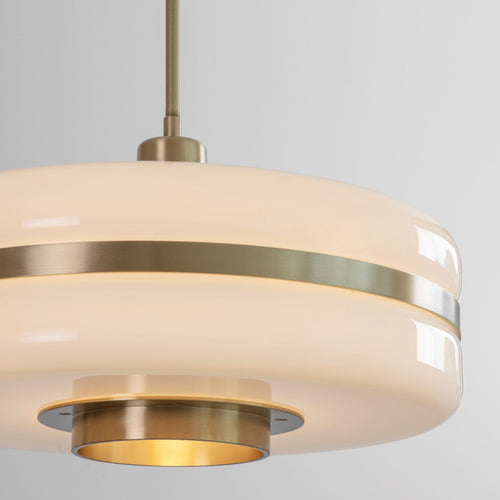 Nordic Glass And Metal Pendant Lamp By Nyra With Warm LED Glow | Snurv | Temsk