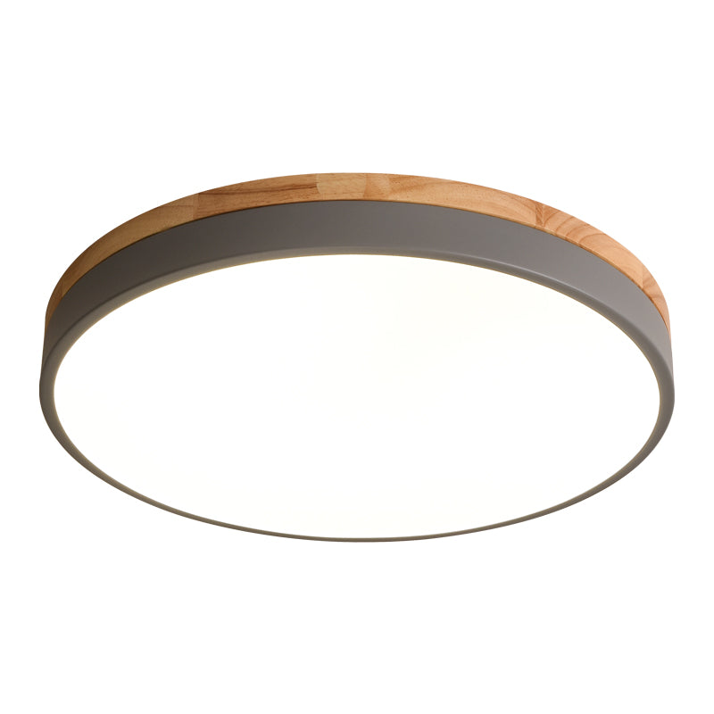 Round Wooden LED Ceiling Light With Acrylic, Dimmable Warm Glow, Scandinavian Style | Temsk