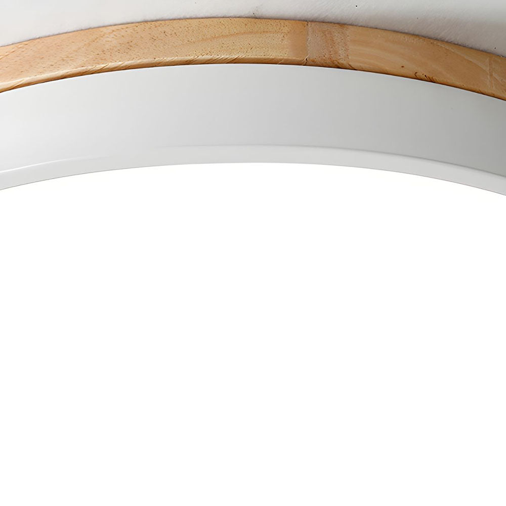 Round Wooden LED Ceiling Light With Acrylic, Dimmable Warm Glow, Scandinavian Style | Temsk