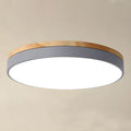 Round Wooden LED Ceiling Light With Acrylic, Dimmable Warm Glow, Scandinavian Style | Temsk