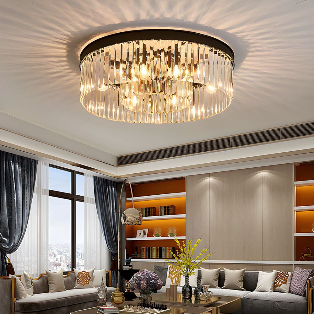 Gold Crystal Ceiling Light 40 Cm 4x E14 Living Room Hallway Bedroom | Temsk