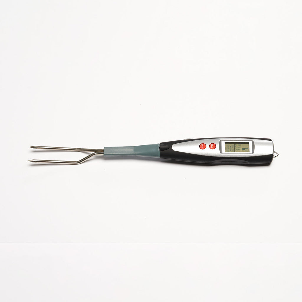 Stainless Steel BBQ Fork With Digital Thermometer And Grill Probe | Temsk