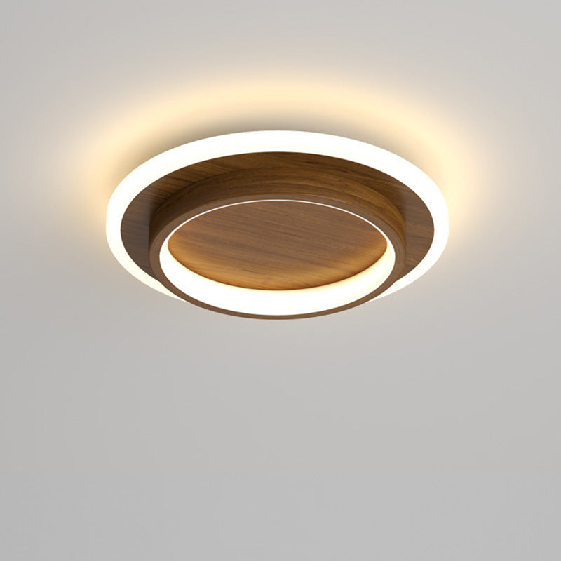 Round LED Ceiling Light With Halo Ring, Metal And Acrylic Flush Mount | Temsk