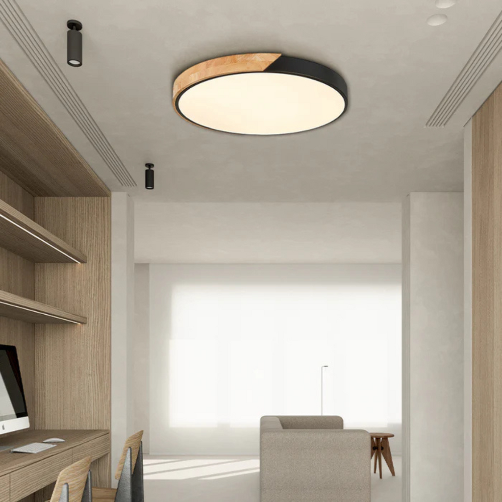 Træloftslampe med skandinavisk stil og varm LED-glød | Temsk