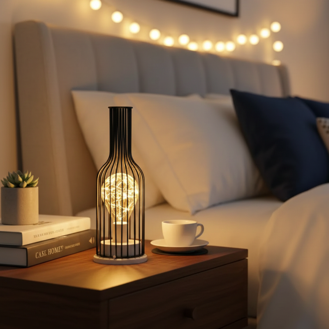 Industrial Cage Table Lamp For Indoor Living Rooms | Temsk
