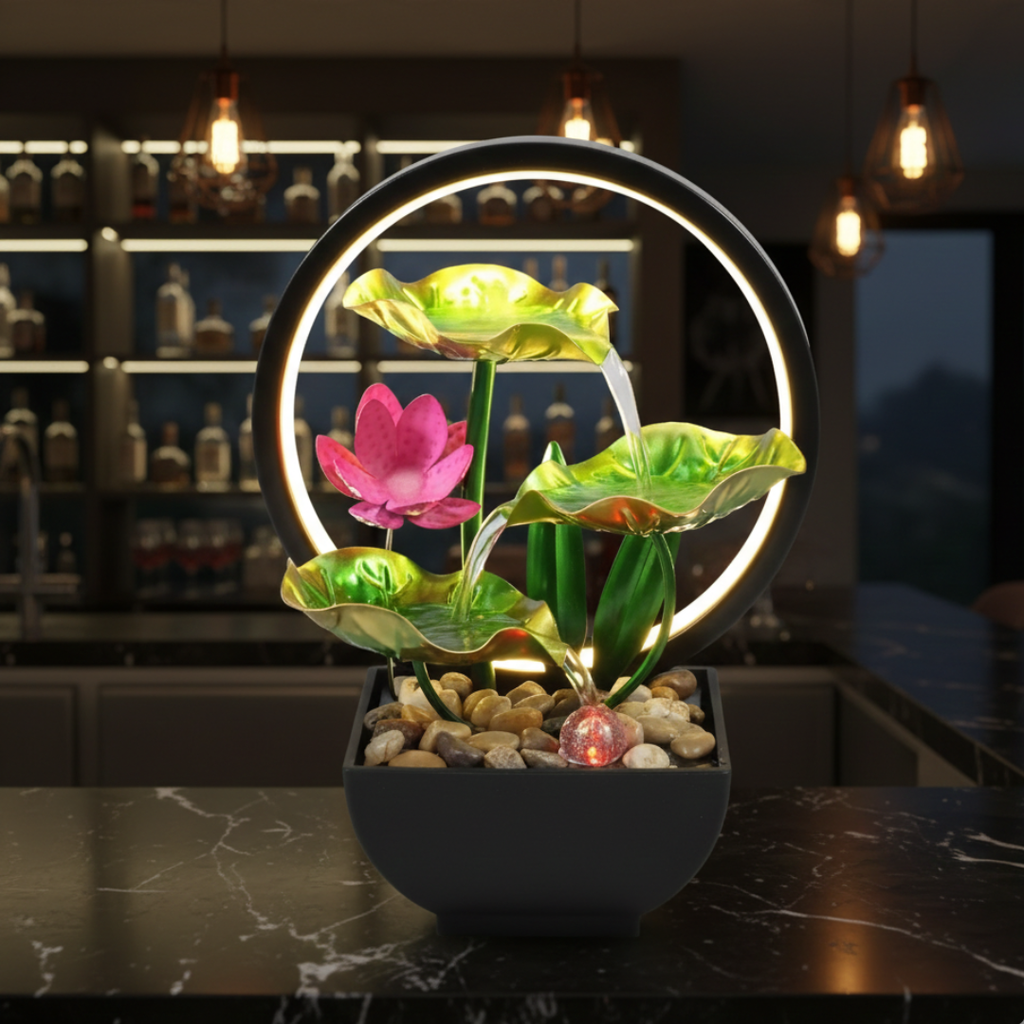 LED Tabletop Water Fountain For Home Or Office Decor | Temsk