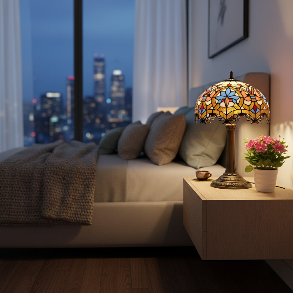 Vintage Stained Glass Table Lamp For Elegant Home Lighting | Temsk