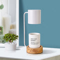 Japanischer minimalistischer Wachsschmelzer mit Holzsockel und dimmbarem Licht | Temsk
