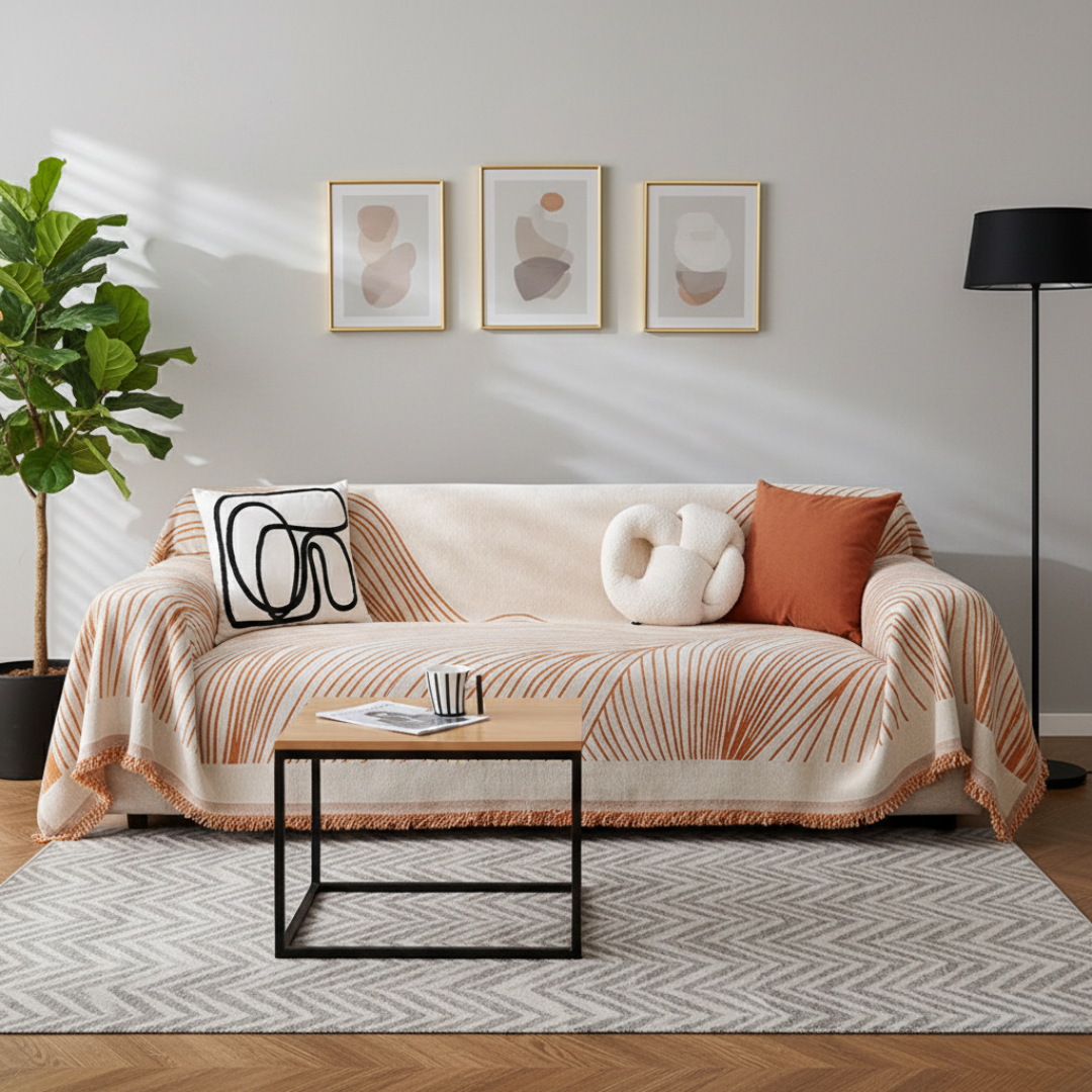 Reversible Jacquard Sofa Cover For Everyday Living Spaces | Temsk