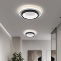 Round LED Ceiling Light With Halo Ring, Metal And Acrylic Flush Mount | Temsk