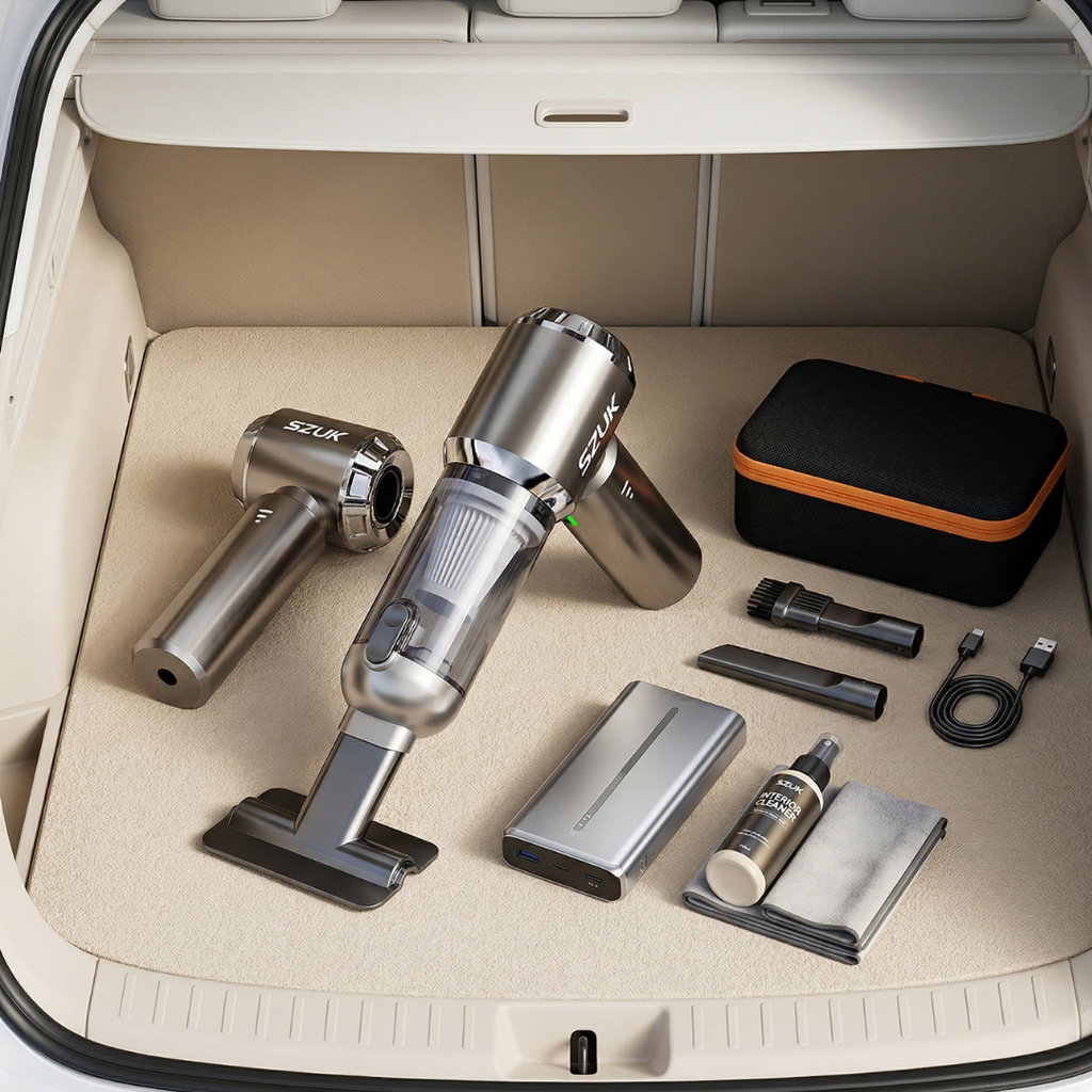 Compact Handheld Car Vacuum Cleaner For Car Interiors | Temsk