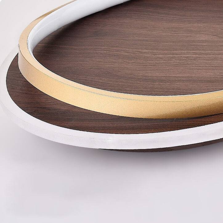 LED-Deckenleuchte mit Walnuss- und Goldrunddesign | Temsk