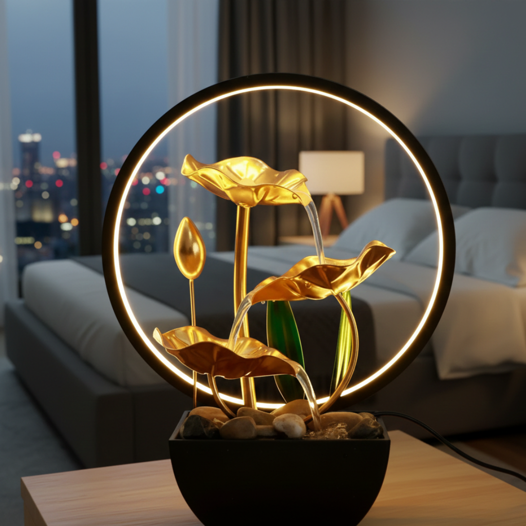 LED Tabletop Water Fountain For Home Or Office Decor | Temsk