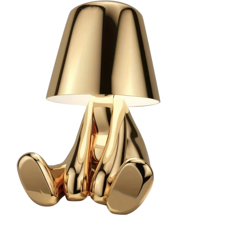 Zlatá sochařská stolní lampa Aurora pro domov a kancelář | Temsk