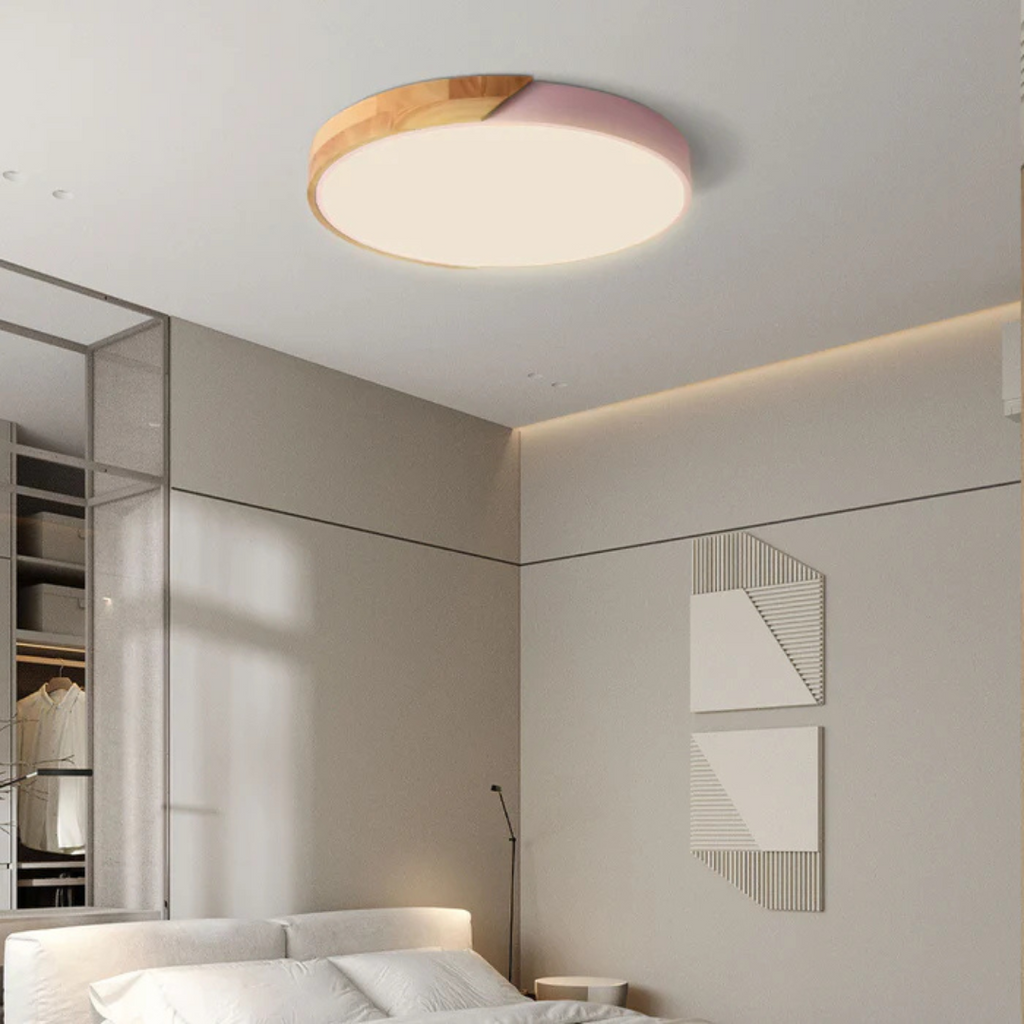 LED-Deckenleuchte mit nordischem Holzdesign für warme, moderne Atmosphäre | Temsk