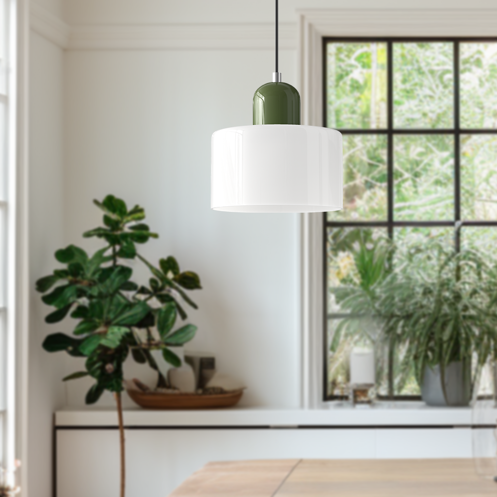 Bauhaus Glas-Pendelleuchte mit lebendiger modernistischer Farbe | Temsk