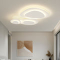 Three-Part Organic LED Ceiling Light In White Metal, Dimmable, Ideal For Living Room | Temsk