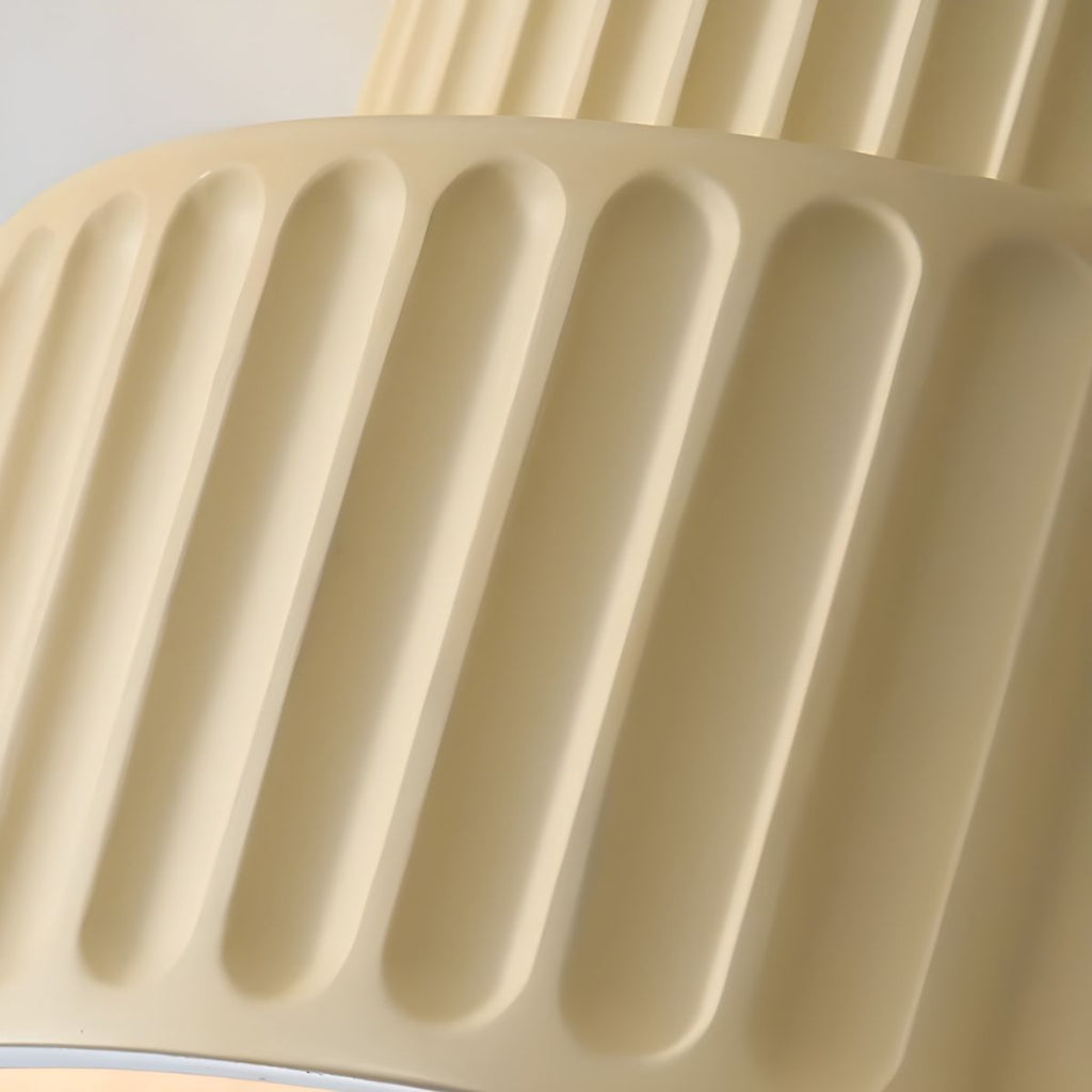 Ribbed Resin Ceiling Light E27 White Compact Retro Design Lamp For Living Room | Temsk