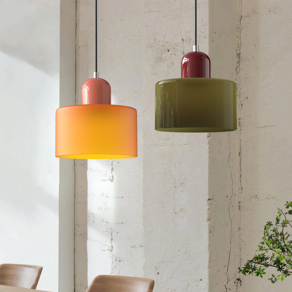 Bauhaus Glas-Pendelleuchte mit lebendiger modernistischer Farbe | Temsk