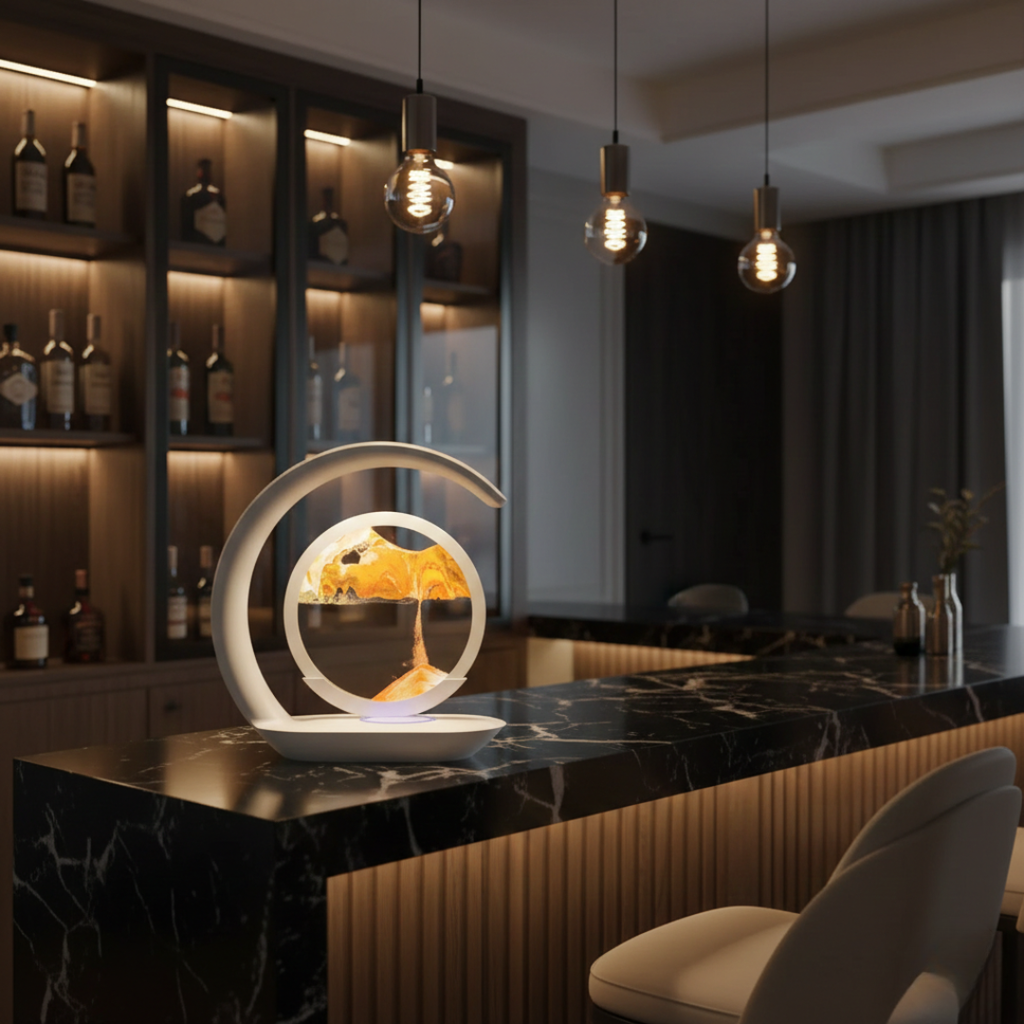 Lampada da tavolo a clessidra LED con ricarica wireless | Temsk