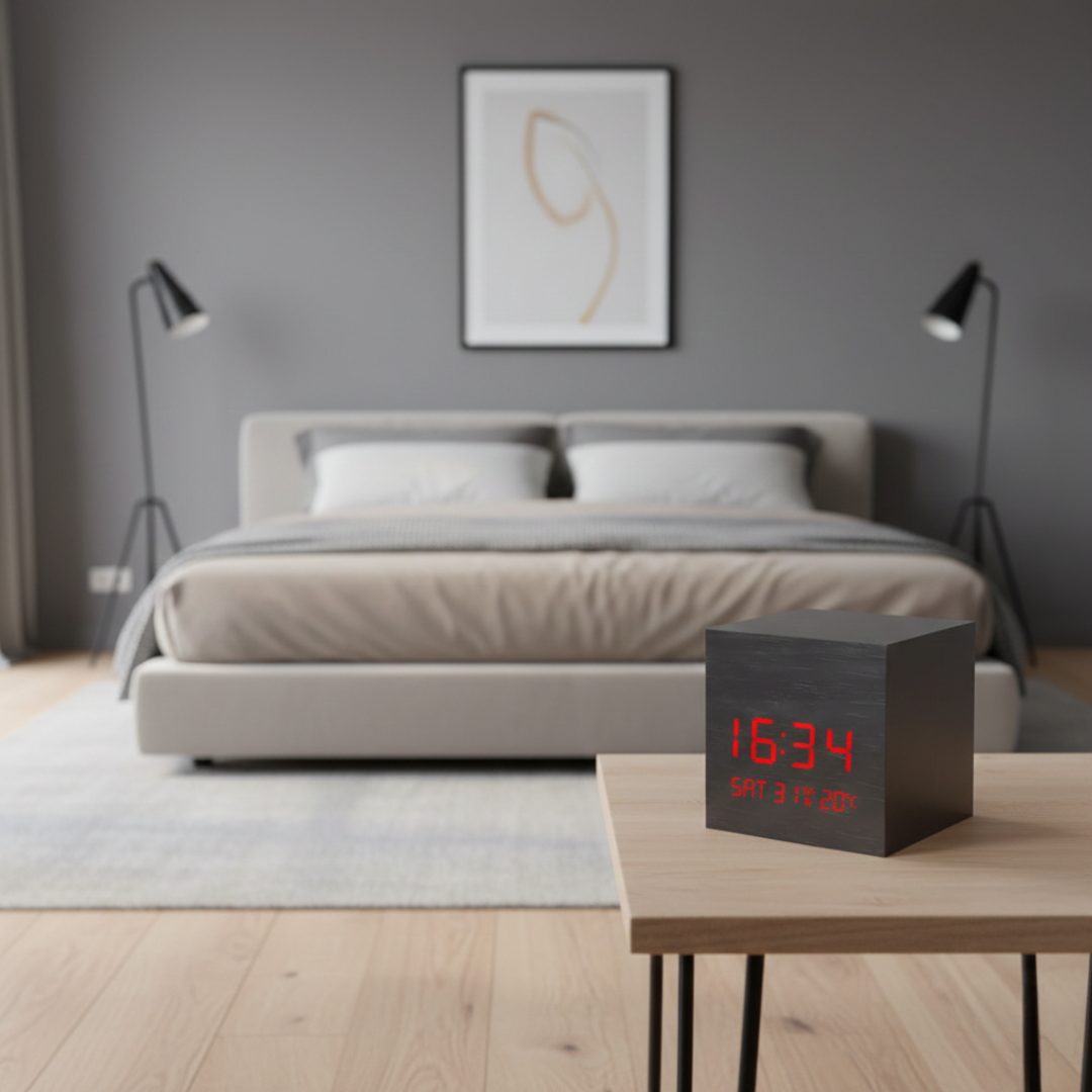 LED Cube Alarm Clock For Modern Mornings And Desk Use | Temsk