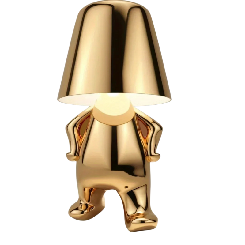 Zlatá sochařská stolní lampa Aurora pro domov a kancelář | Temsk