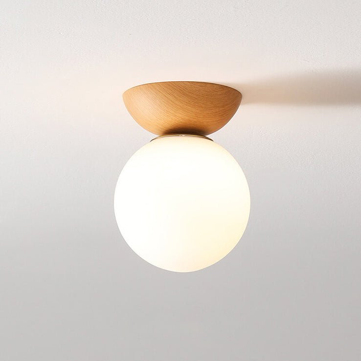 Deckenleuchte im japanischen Stil mit minimalem Holz- und Glaseinsatz | Temsk