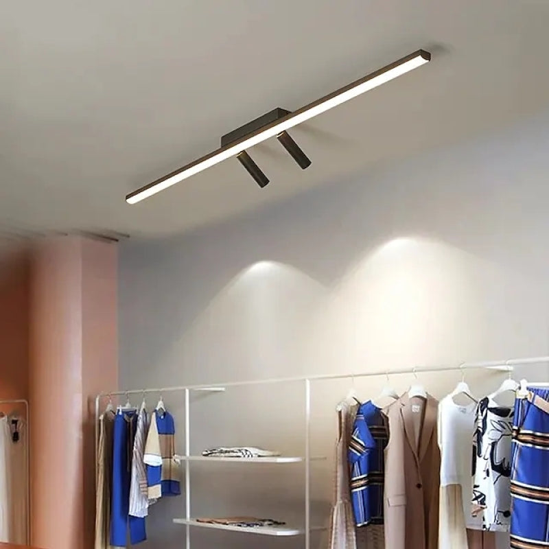 Černé lineární LED stropní světlo s nastavitelnými reflektory 80–100 cm | Temsk