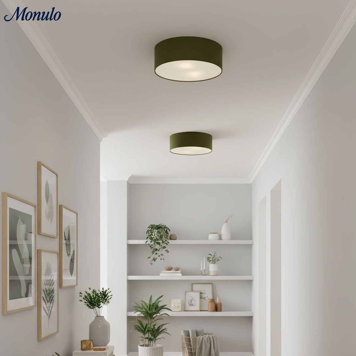 Linen Shade Drum Ceiling Light, Diameter 30/45 Cm, Scandinavian Modern Living Room Lamp | Temsk