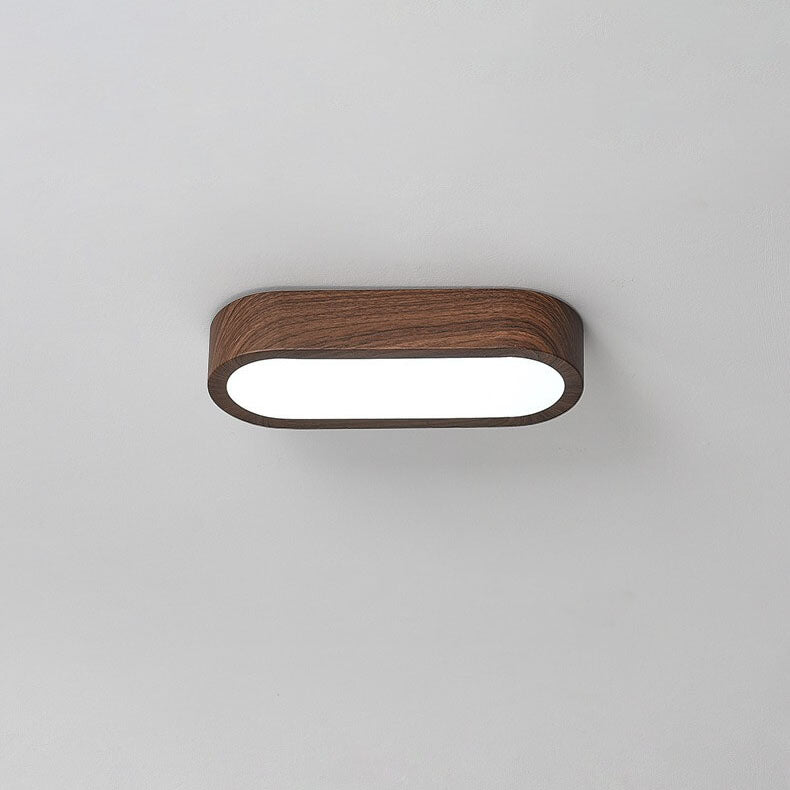 Natural Wood Grain Flush Mount LED Ceiling Light With Built-In 8W | Temsk