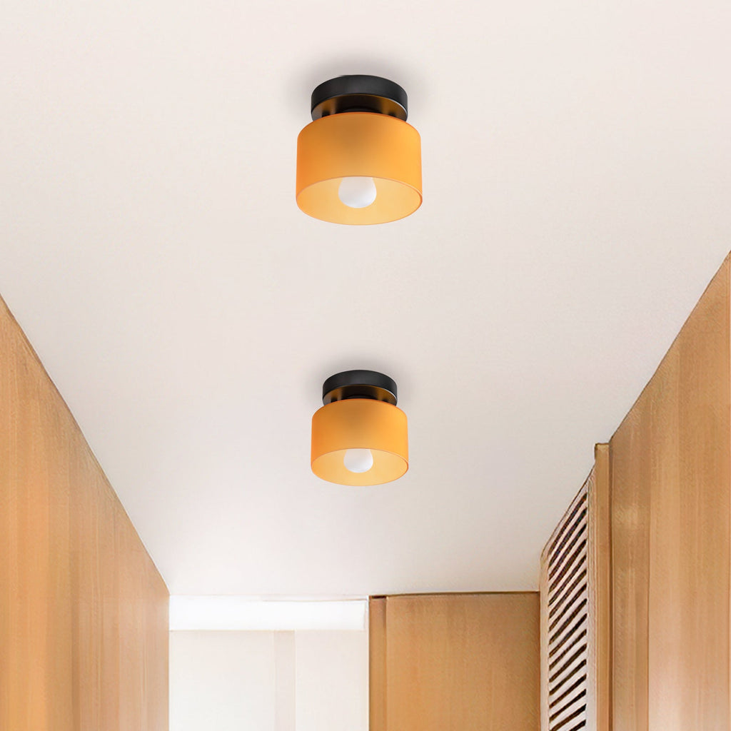 Amber glas retro loftslampe E27/E26 til køkken, gang og stue | Temsk