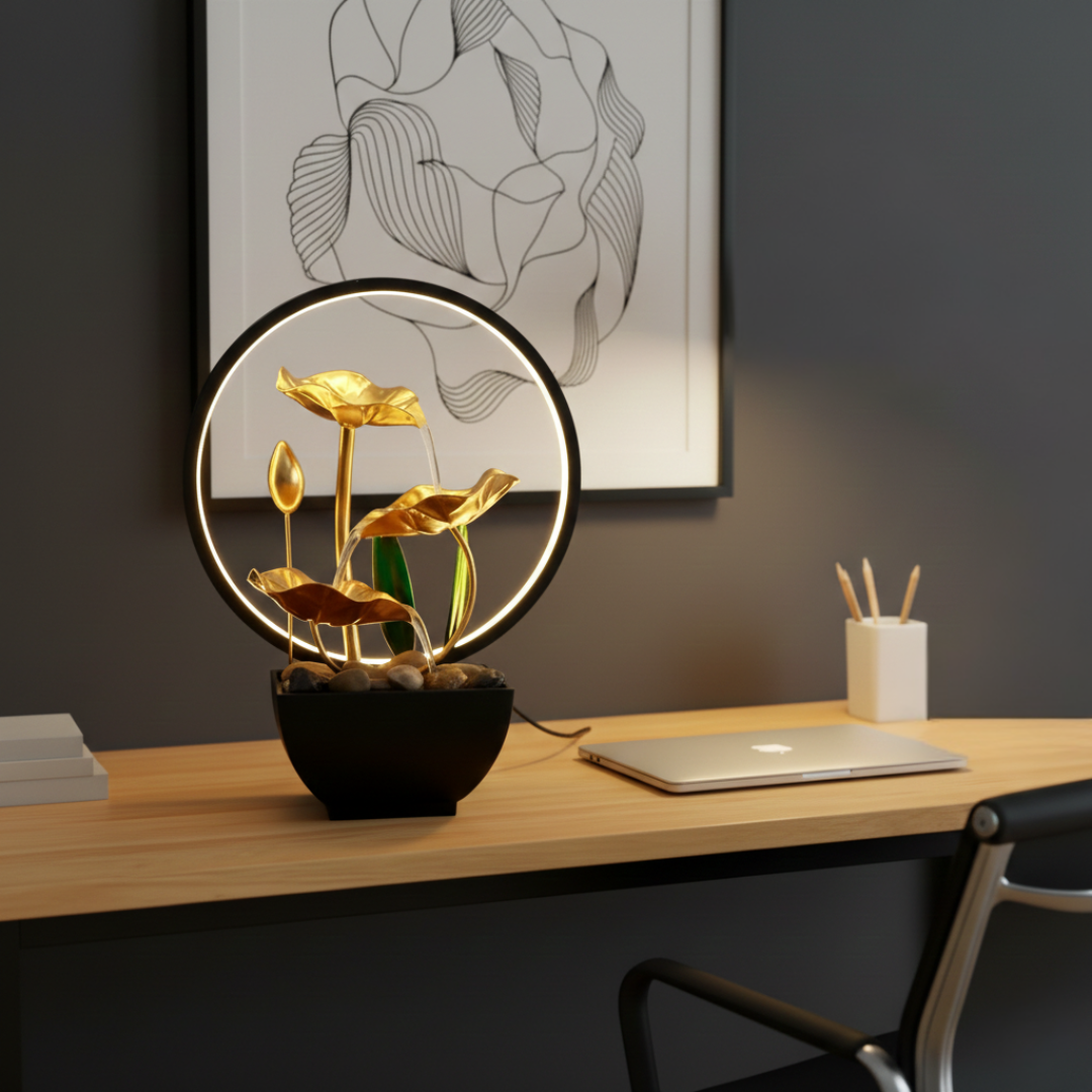 LED Tabletop Water Fountain For Home Or Office Decor | Temsk