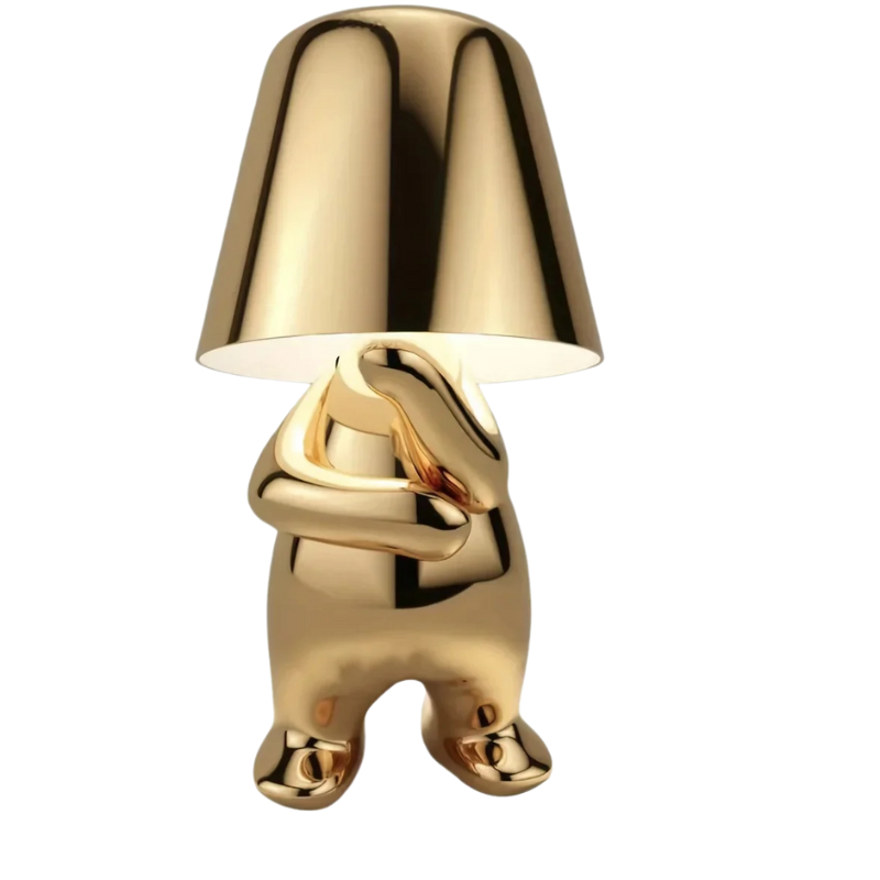 Zlatá sochařská stolní lampa Aurora pro domov a kancelář | Temsk