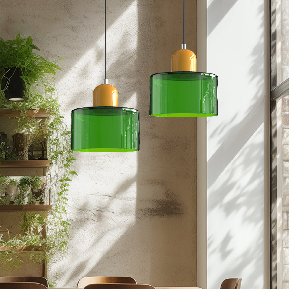 Bauhaus Glas-Pendelleuchte mit lebendiger modernistischer Farbe | Temsk