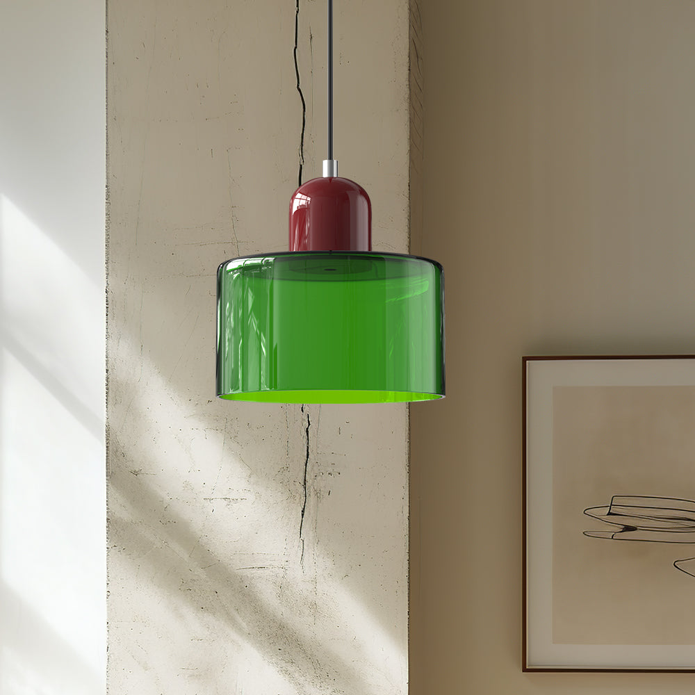 Bauhaus Glas-Pendelleuchte mit lebendiger modernistischer Farbe | Temsk