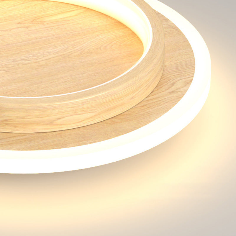 Round LED Ceiling Light With Halo Ring, Metal And Acrylic Flush Mount | Temsk