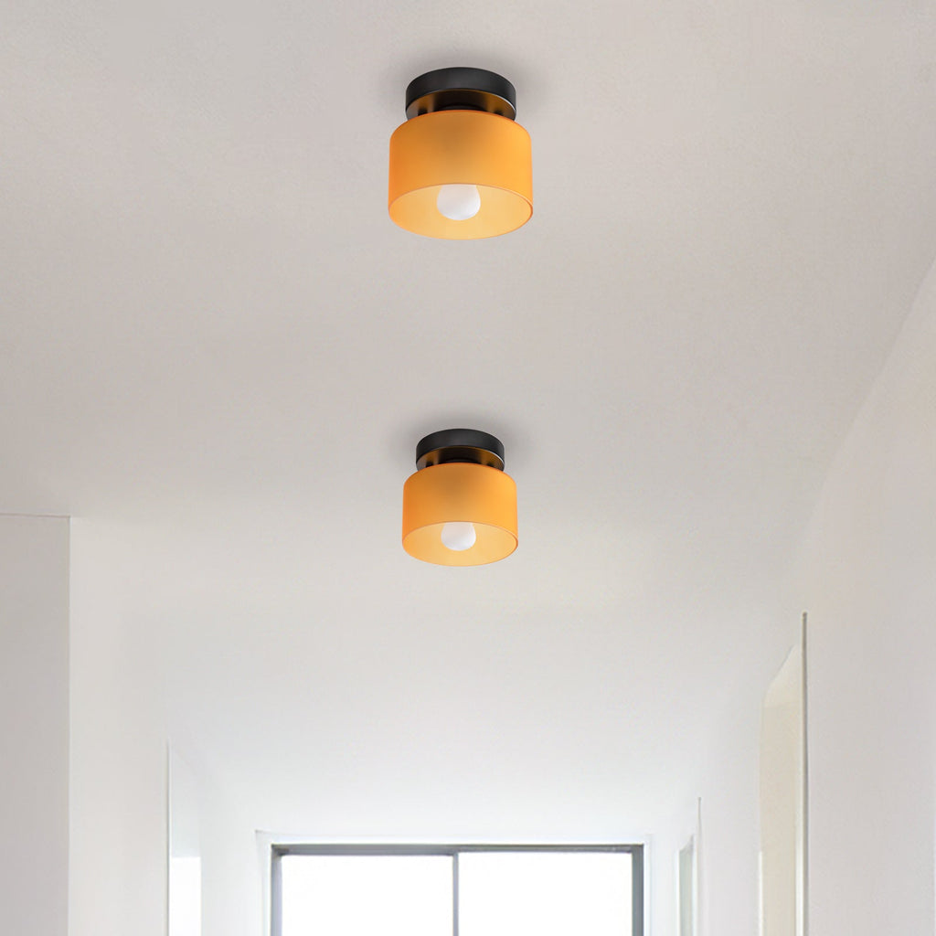 Amber glas retro loftslampe E27/E26 til køkken, gang og stue | Temsk