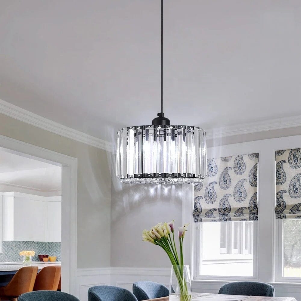 NovaCrystal Two-Tier Crystal Pendant Light With Angled Glass Prisms | Temsk