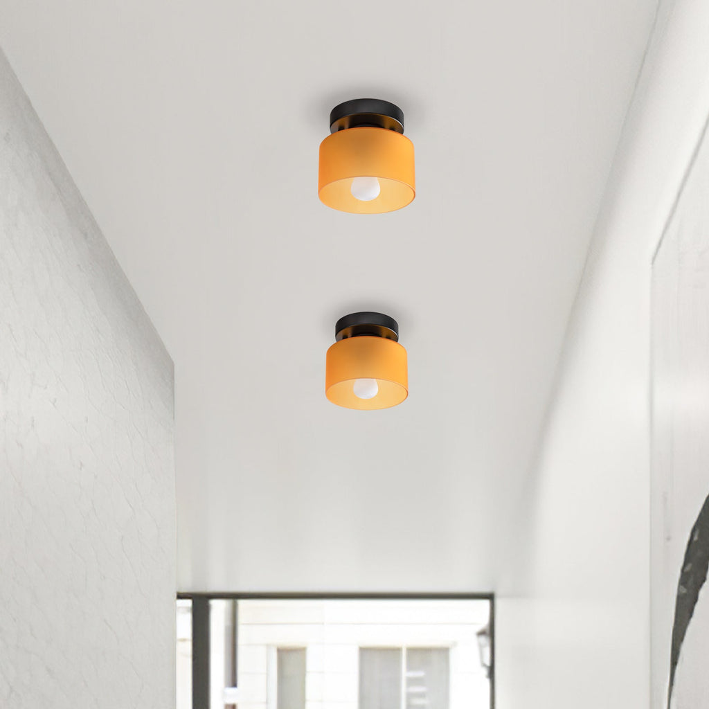 Amber glas retro loftslampe E27/E26 til køkken, gang og stue | Temsk