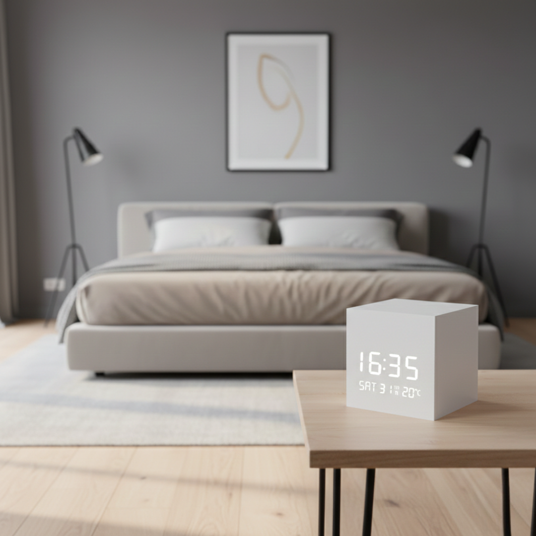 LED Cube Alarm Clock For Modern Mornings And Desk Use | Temsk