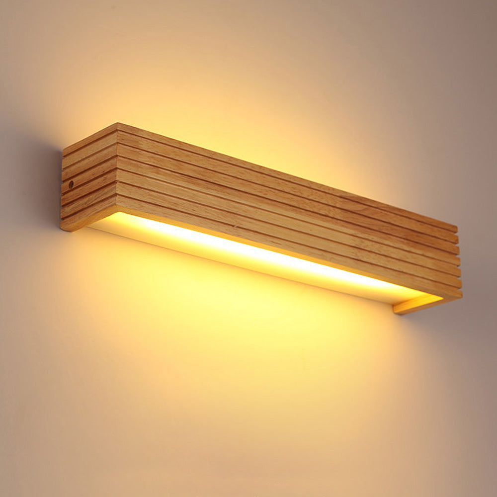 Zeitgenössische Wandleuchte im Holz-LED-Design für Schlafzimmer und Wohnzimmer | Temsk