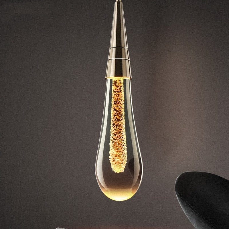 Auric Golden Droplet Pendant Lights with Crystal Finish | Temsk