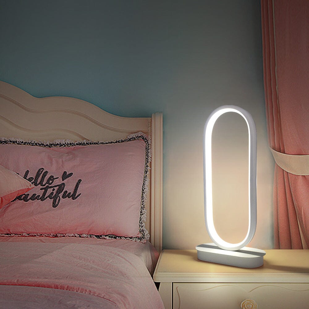 Luminova Compact Oval Lamp With Iron Finish For Modern Rooms | Temsk