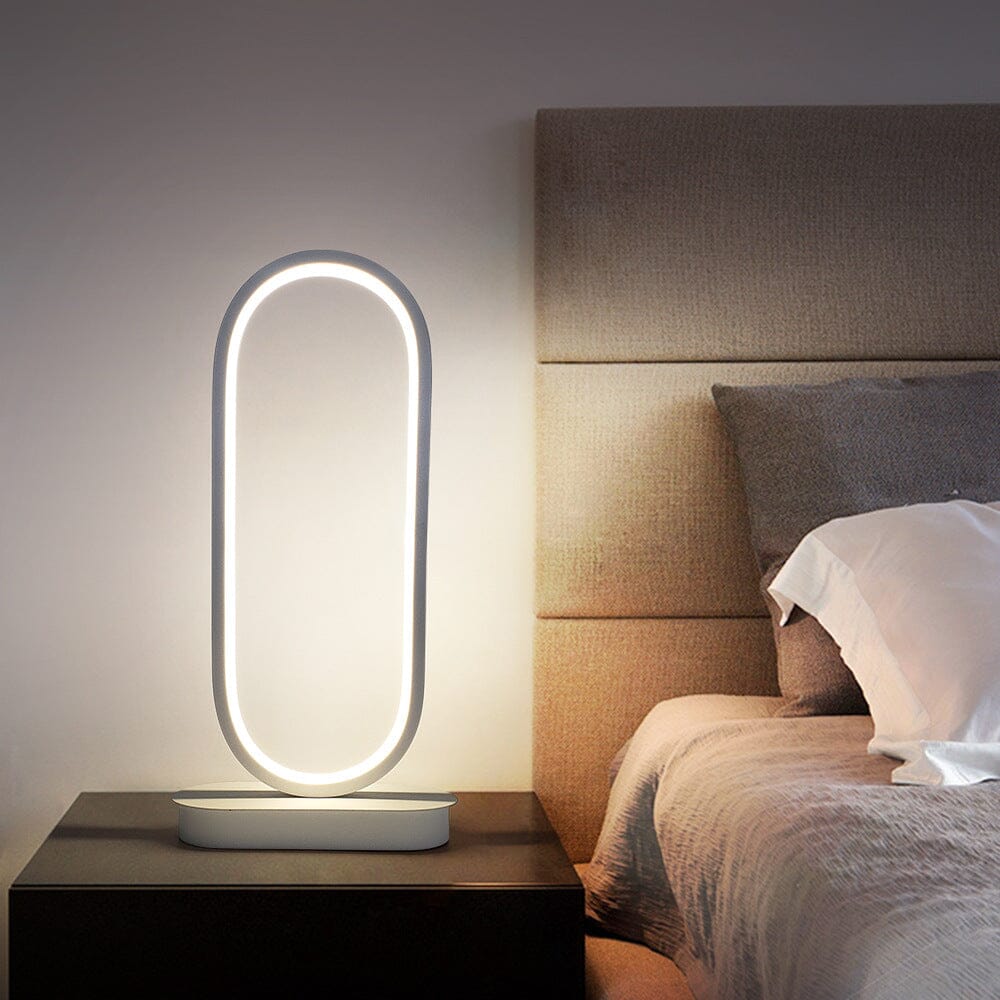 Luminova Compact Oval Lamp With Iron Finish For Modern Rooms | Temsk