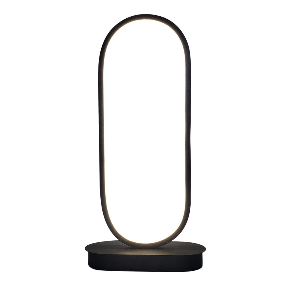 Luminova Compact Oval Lamp With Iron Finish For Modern Rooms | Temsk