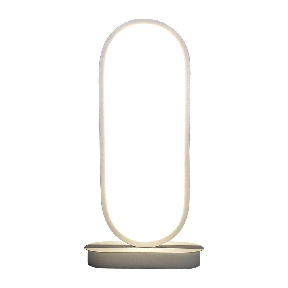Luminova Compact Oval Lamp With Iron Finish For Modern Rooms | Temsk