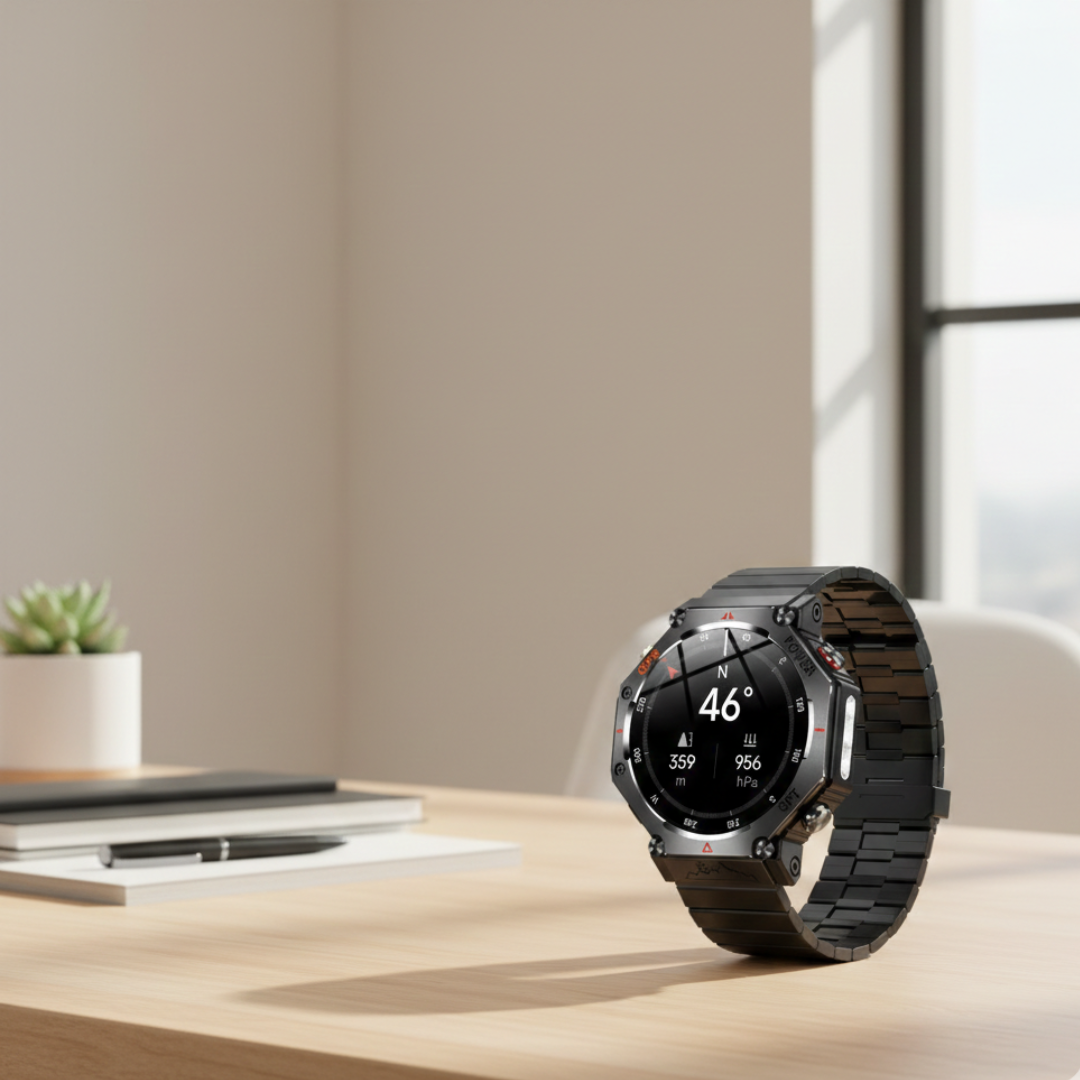 AMOLED GPS Smartwatch Waterproof Outdoor Watch With Compass And Altimeter | Temsk